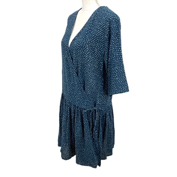 One Teaspoon Starry Night Wrap Drop Waist Gauzy Dress in Navy Sz M - Picture 4 of 16